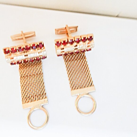 Retro Crystal Cufflinks - Picture 1 of 2